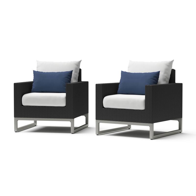 Milo Espresso 2 Piece Sunbrella Outdoor Patio Club Chairs