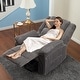 preview thumbnail 6 of 37, Corduroy Recliner Chair, Manual Recliner Sofa with Handle, Pillow Top Arms, Thick Padding, Side Pocket, 330Lbs Capacity