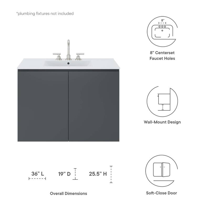 Bryn 36" Wall-Mount Bathroom Vanity