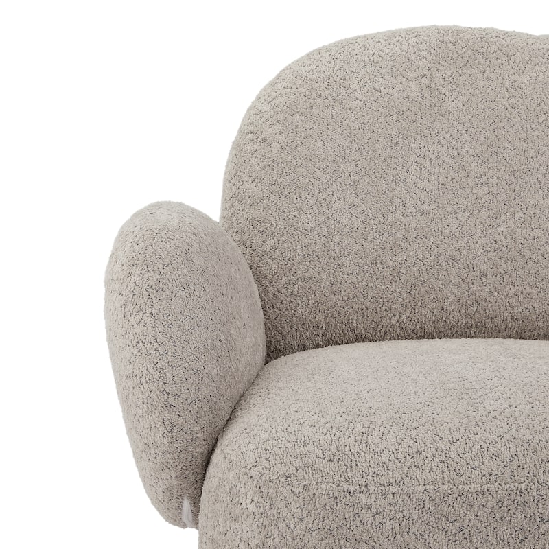 Uphosltered Swivel Accent Chair with Armrest