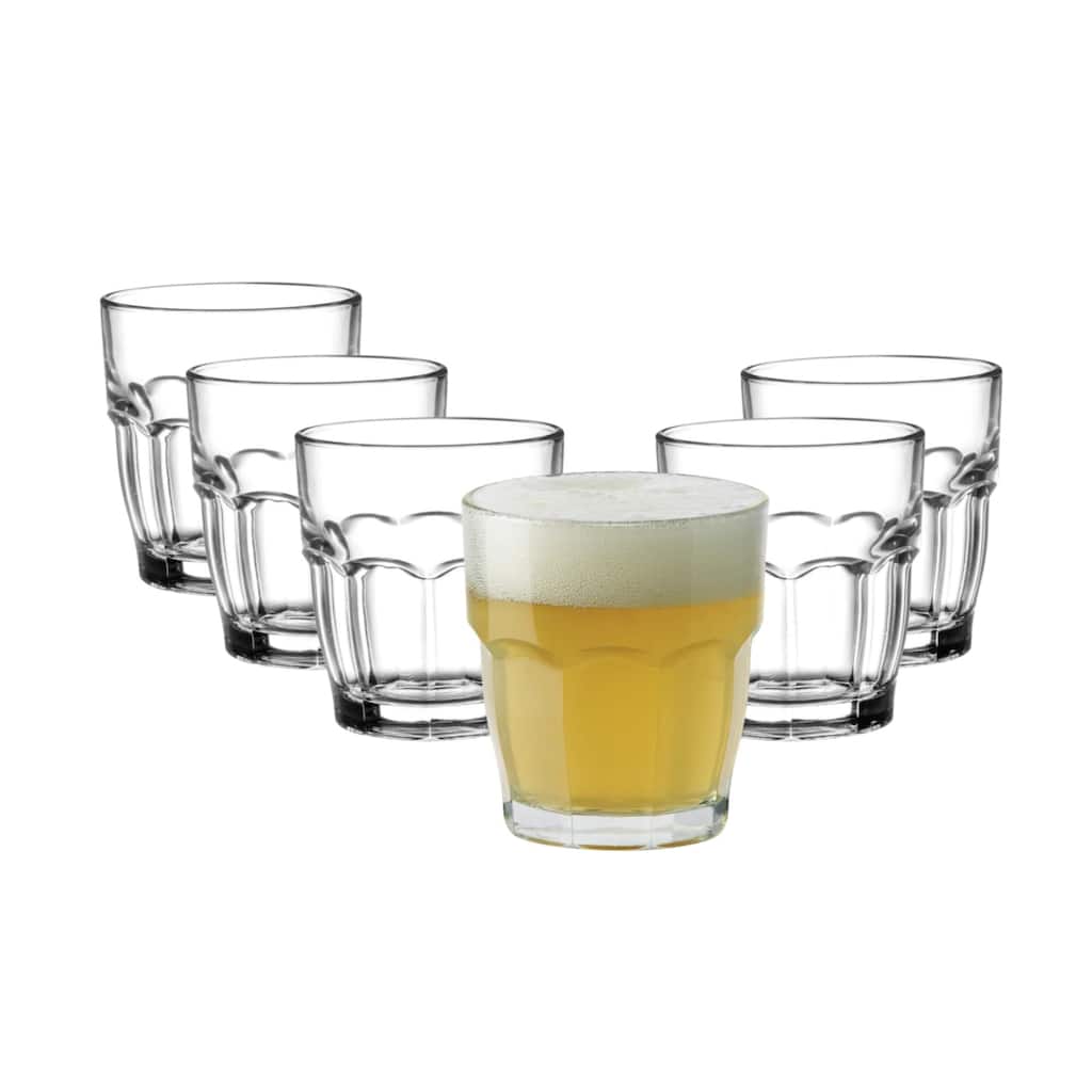 Bormioli Rocco Set of 6 Rock Bar Juice Stackable Drink Glasses - 7.25 oz.