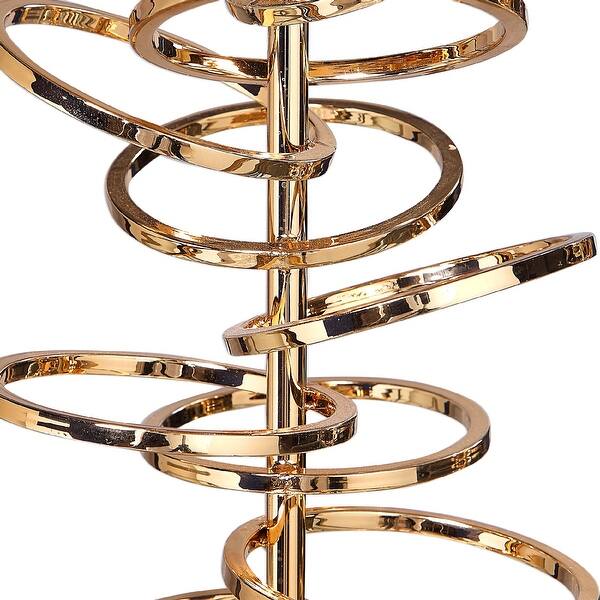 Shop Set Of Two Rose Gold Stacked And Staggered Rings Candle Holder 20 On Sale Overstock 29111558