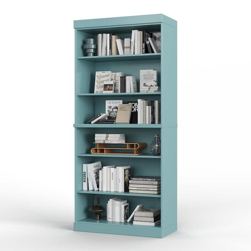 Palace Imports Solid Wood 6-Shelf Bookcase, Adjustable Shelves
