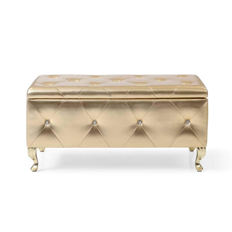 Upholstered Tufted Storage Bench