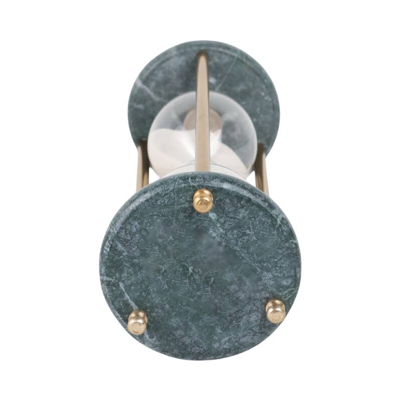 Marble Decoarative Object Hourglass Modern Home Office - 11" Black - 4" x 4" x 11"