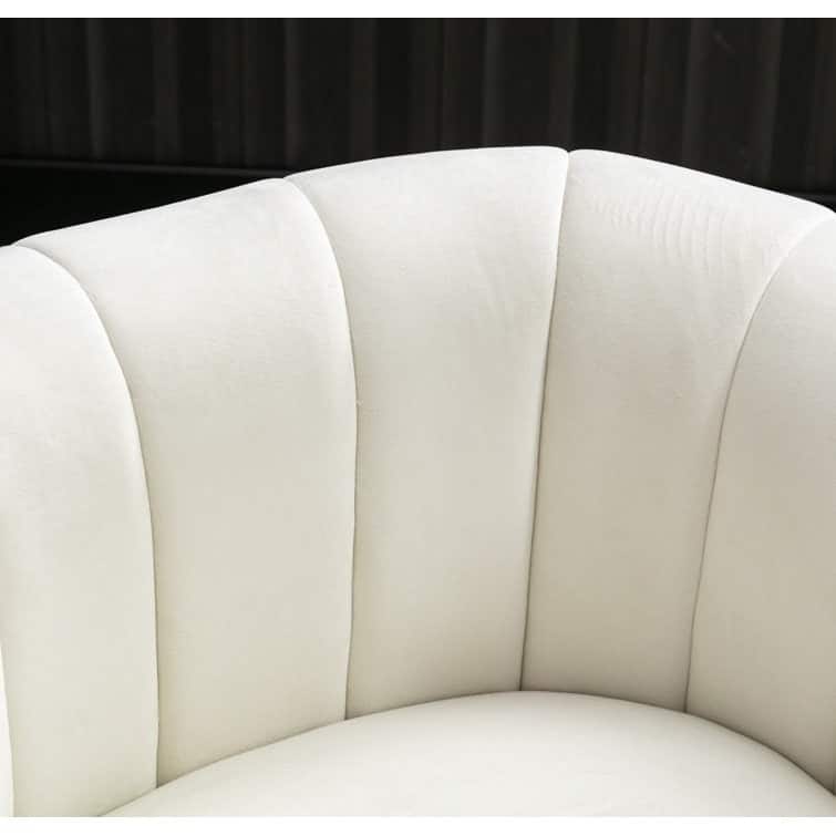 Ebello Oversize Velvet Swivel 360° Rotation Barrel Comfy Round Armchair With Pillow For Living Room Bedroom