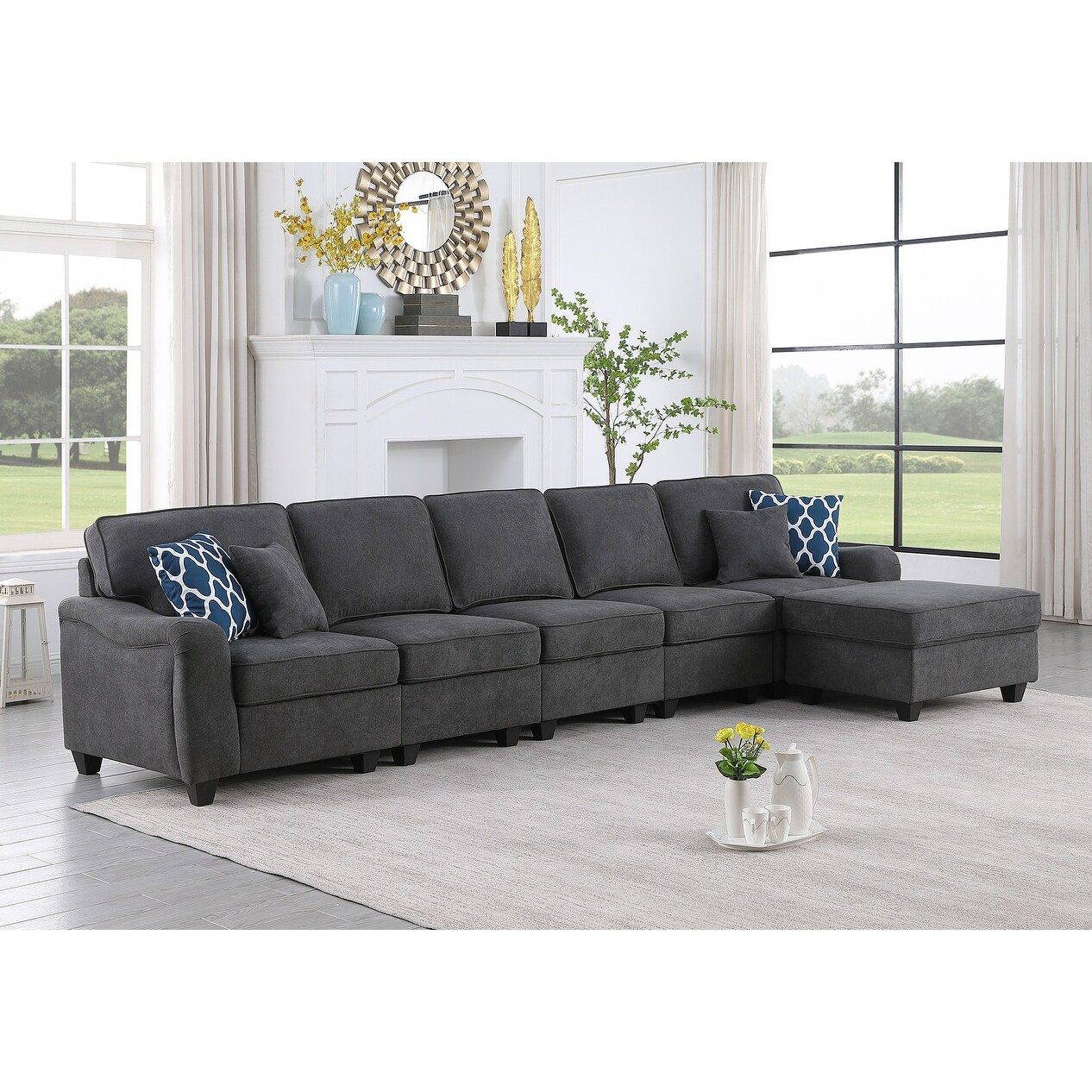 dark grey modular lounge