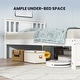 preview thumbnail 8 of 6, Wooden Platform Bed with Headboard and Wood Slat Support White-Twin Size