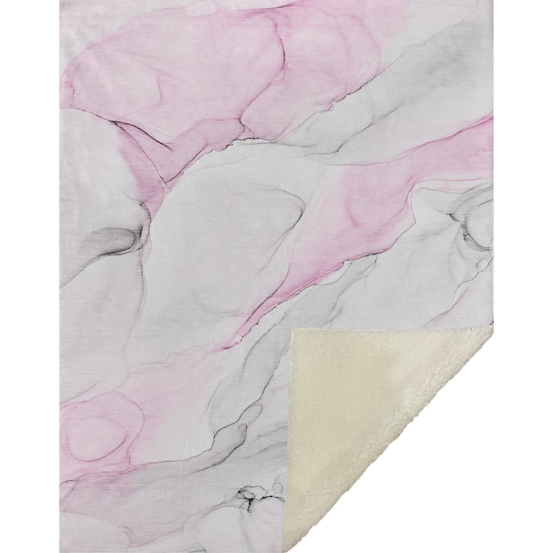 Premium Machine Washable Modern Abstract Sherpa Throw Blanket