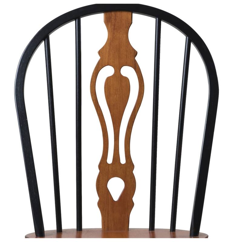 Distressed Wooden Side Chairs - 41" - Brown and Black - Set of 2