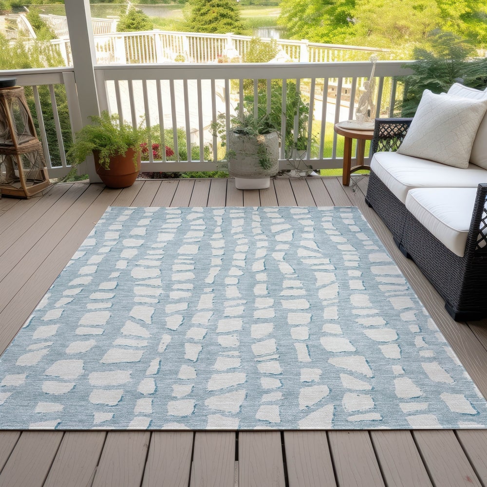 Machine Washable Indoor/ Outdoor Chantille Modern Abstract Rug