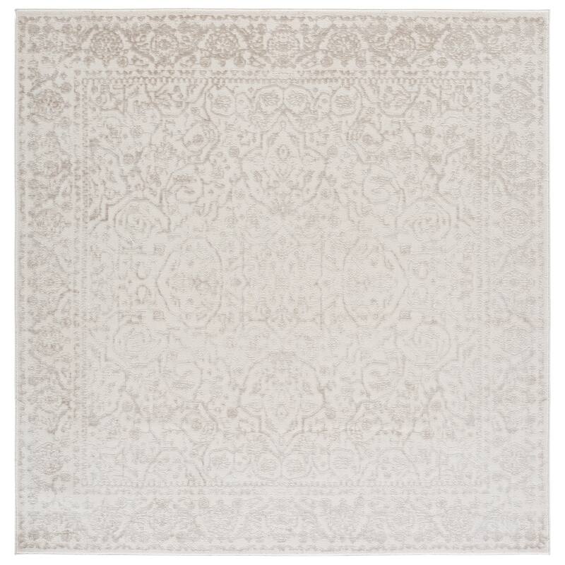 SAFAVIEH Reflection Havva Rug - 6'7" Square - Ivory/White