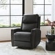 preview thumbnail 57 of 111, Fiacro 30.31" Genuine Leather Wingback Swivel Rocker Recliner with Nailhead Trim Black