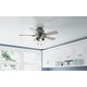 preview thumbnail 1 of 9, Hunter 44" Hartland Low Profile Ceiling Fan with LED Light and Pull Chain - Farmhouse, Rustic, Transitional Matte Silver