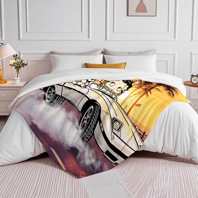 Betty Boop Super Soft Fleece Plush Throw Blanket for Couch Bed Sofa