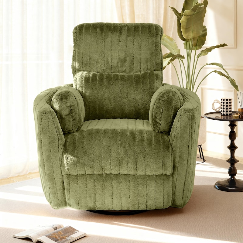 Rossetta Swivel Rocking Glider Power Recliner Chair with 24" Wide Seat & Type-C & USB Ports - Green