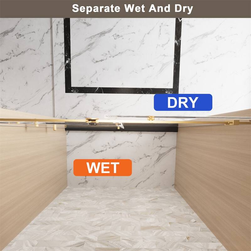 Frameless Single Sliding Shower Door 56-60 "W x 76" H,1/4 "(6 mm)