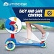 preview thumbnail 3 of 60, Outdoor Cruiser 3-Wheel Kids Scooter – with Lean-to-Steer Technology, Led Lighted Wheel, Girls Ages 3-8, Blue and Red