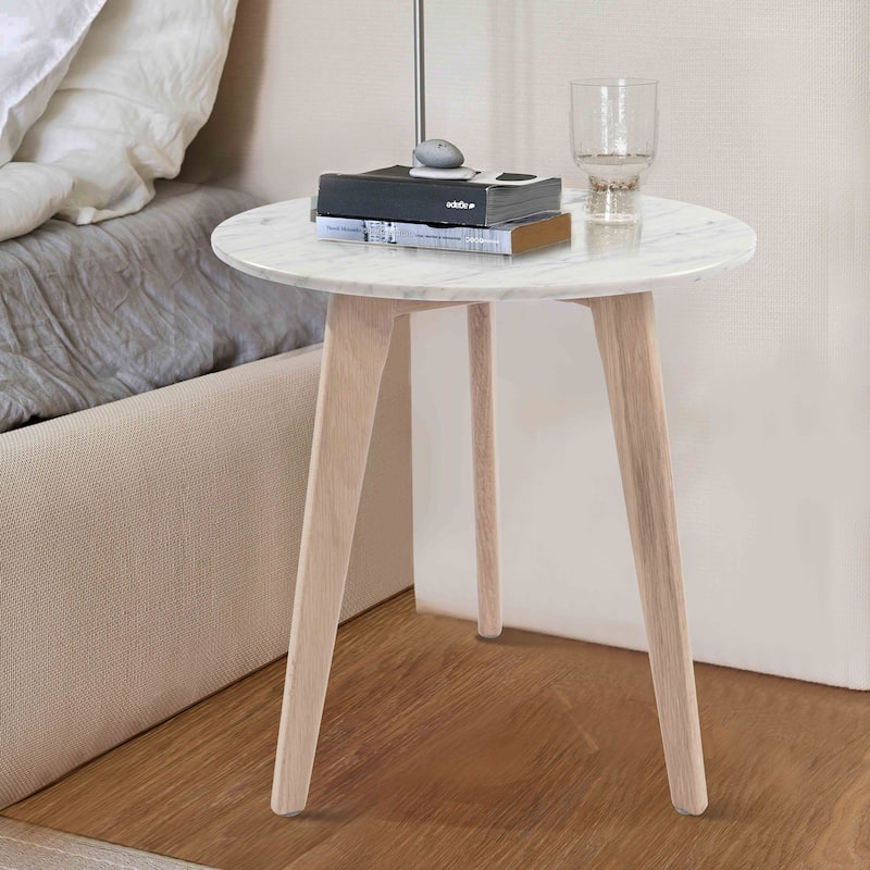 Carson Carrington Tang 15-inch Round Marble Table - 15.5"L x 15.5"W x 15.5"H