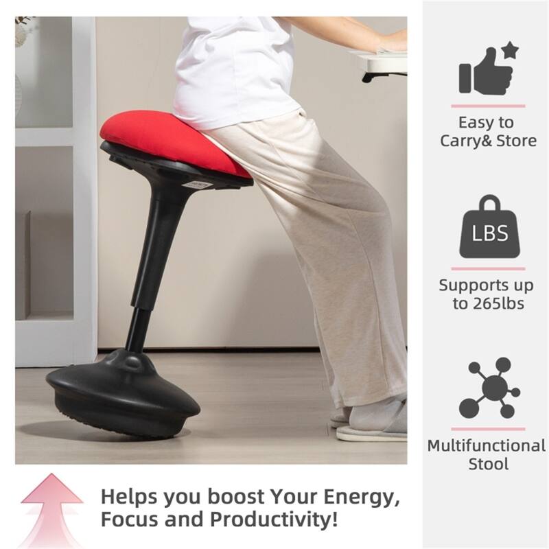 Adjustable Wobble Chair for Active Sitting Ergonomic Stool with Height Adjustment and 360 Degree Rotation