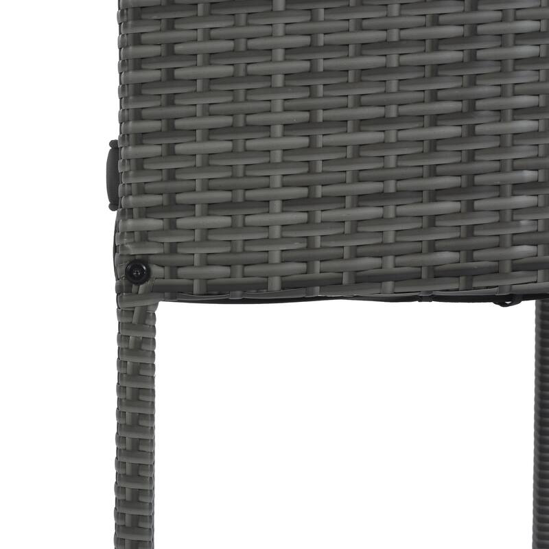 5-Piece Brown Wood & Gray Wicker Bar-Height Patio Set