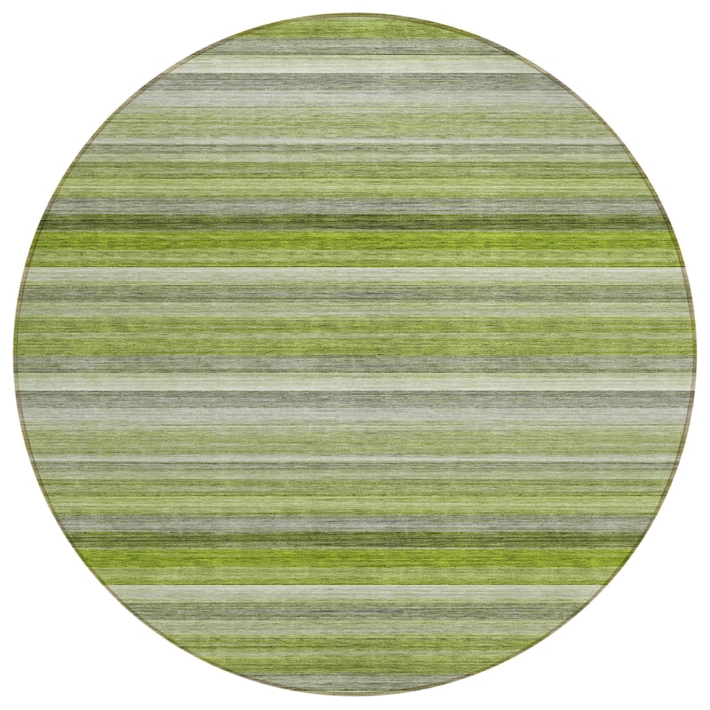 Machine Washable Indoor/ Outdoor Ombre Stripes Chantille Rug