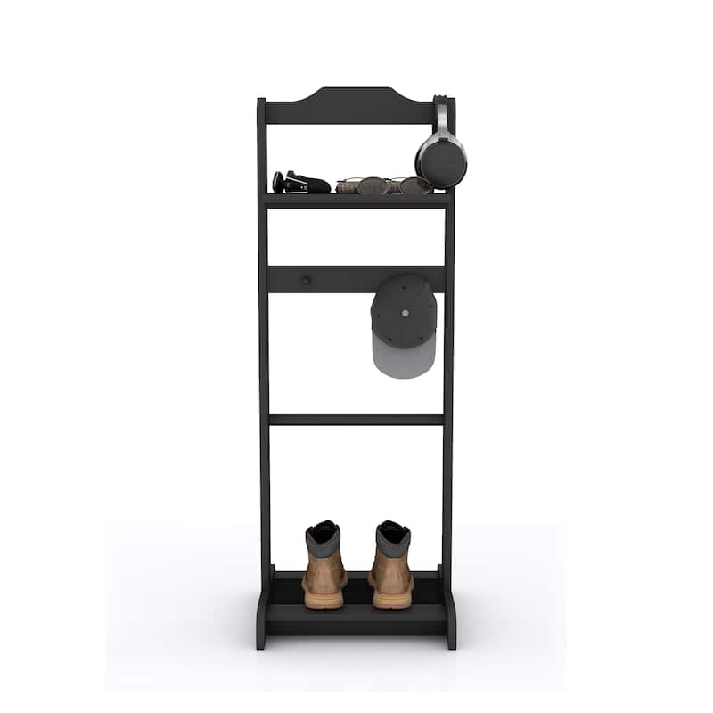 Garment Rack Clothes Valet Stand With Storage Organizer