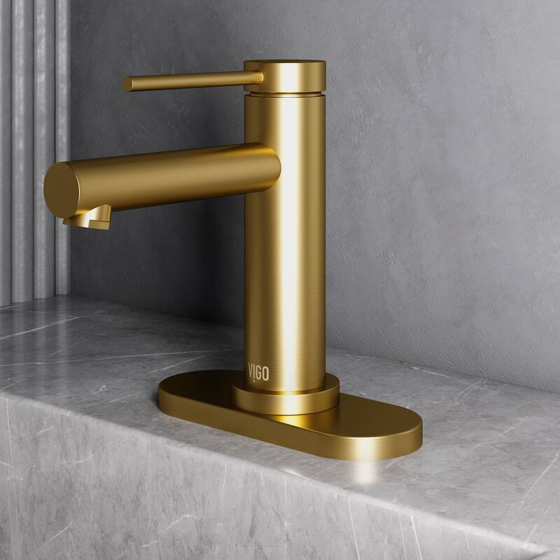 VIGO 5.5" L Bathroom Deck Plate in Matte Brushed Gold