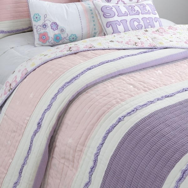 Pottery Barn Kids Butterfly Cotton Full Quilt, Throw Pillow 2 Shams Sheet  Set