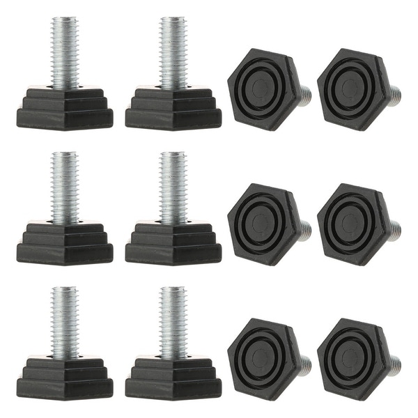 M8 x 18 x 25mm Hand Screw Leveling Feet Adjustable Leveler Floor Protector for Home Apartment Desk Chair Leg 12pcs