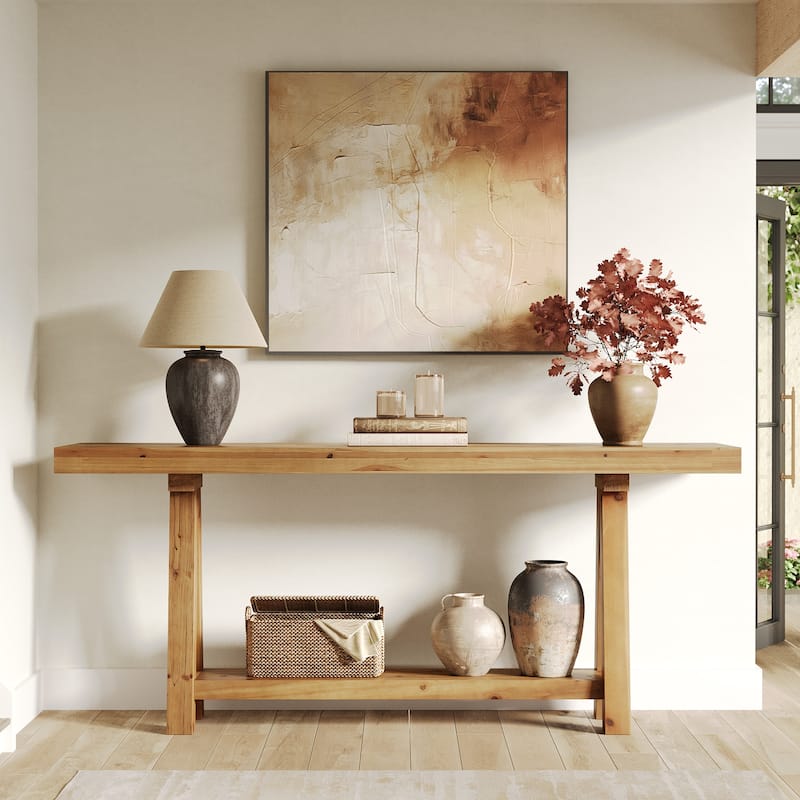 Solid Wood Console Table for Entryway, 70.87-Inch Long Sofa Table