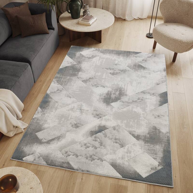 Gray 7 ft. 10 in. x 10 ft. 6 in.Luxury Area Rug, 0.43 Pile Height – Sophisticated Warmth for Any Room - 6' x 7'