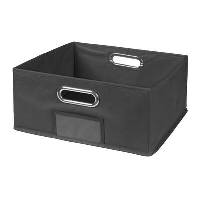Noble Connect Half-Size Foldable Fabric Storage Bin- Grey