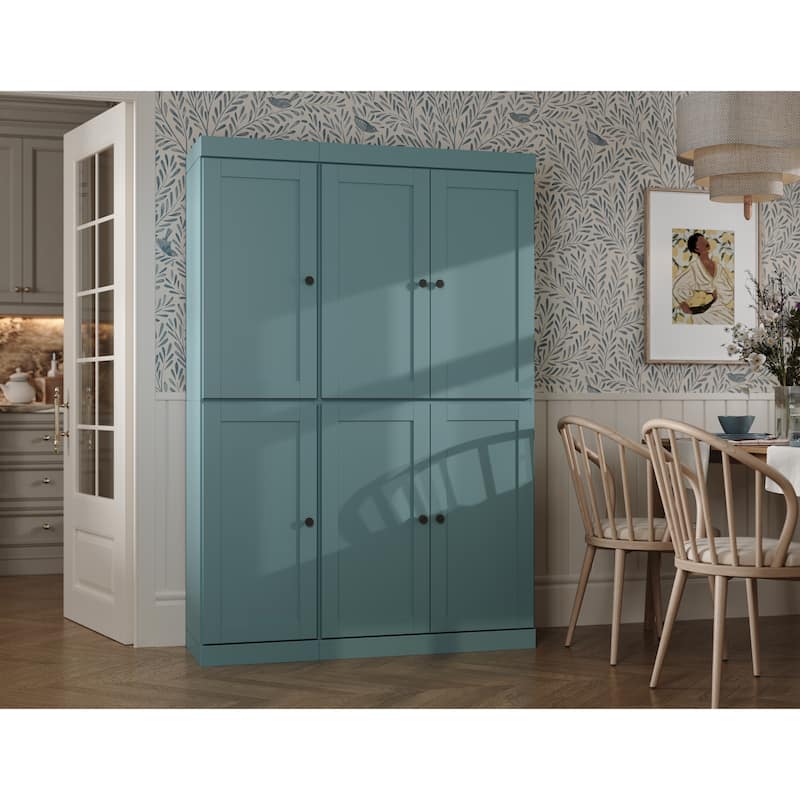Palace Imports 100% Solid Wood 48.5" Pantry Cabinet with Shaker Doors and Adjustable Shelves
