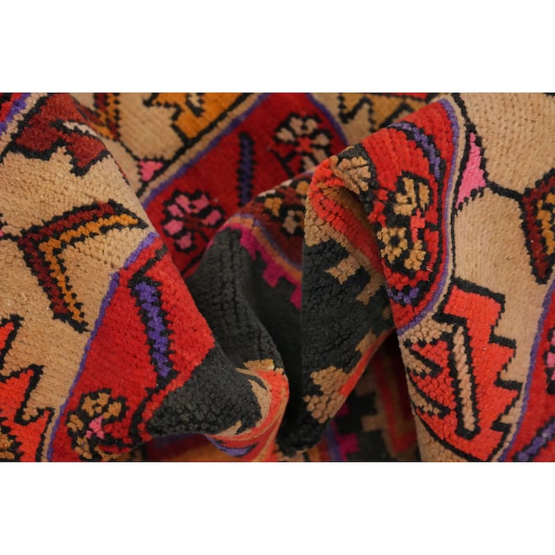 Hand Knotted Oriental 100% Wool Carpet Traditional Tribal Oranges & Rust Meshkin Runner Rug - 10' 2'' X 3' 8''
