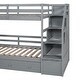 preview thumbnail 9 of 22, Twin over Twin Bunk Bed with Storage Staircase, Slide, and Multifunctional Desk with Drawers and Shelves