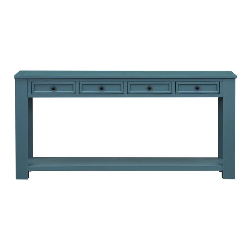 Merax Rustic Console Table with Storage Drawers and Bottom Shelf