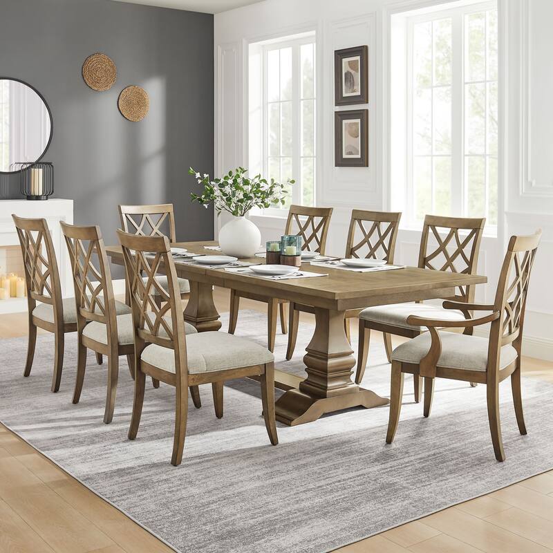 2-Pack Wooden Frame Dining Chairs, Comfortable Polyester Upholstery, Mid-Century Retro Style