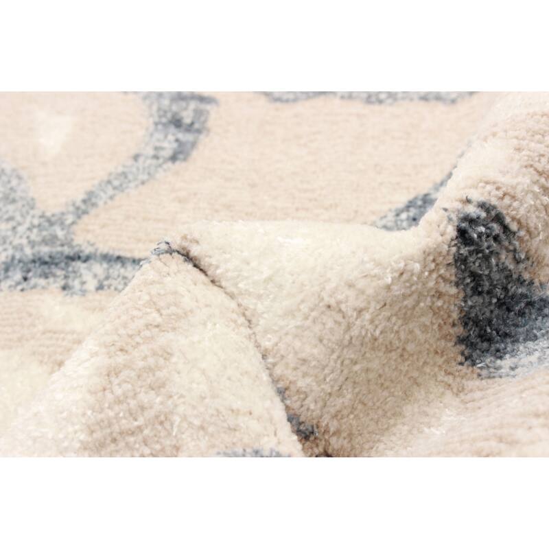 ECARPETGALLERY Machine Woven Azalea Ivory Area Rug