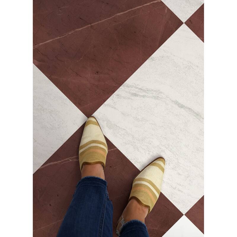 Chris Loves Julia x FloorPops Bonneville Oxblood Peel and Stick Floor Tiles