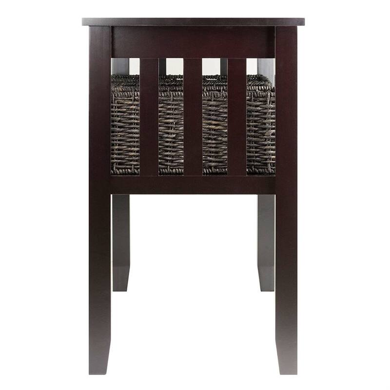 Espresso 2 Tier Entryway Hall Console Table with 3 Storage Baskets - 40"W x 18"D x 30"H