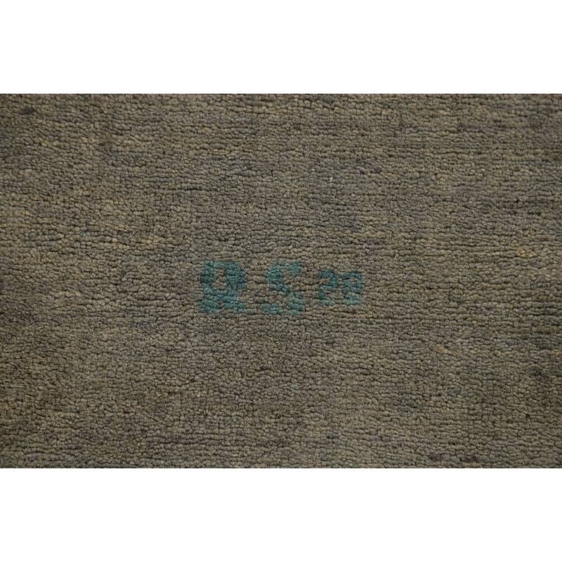 Modern Tribal Gabbeh Oriental Rug Handmade Green Wool Carpet - 2'9" x 4'0"