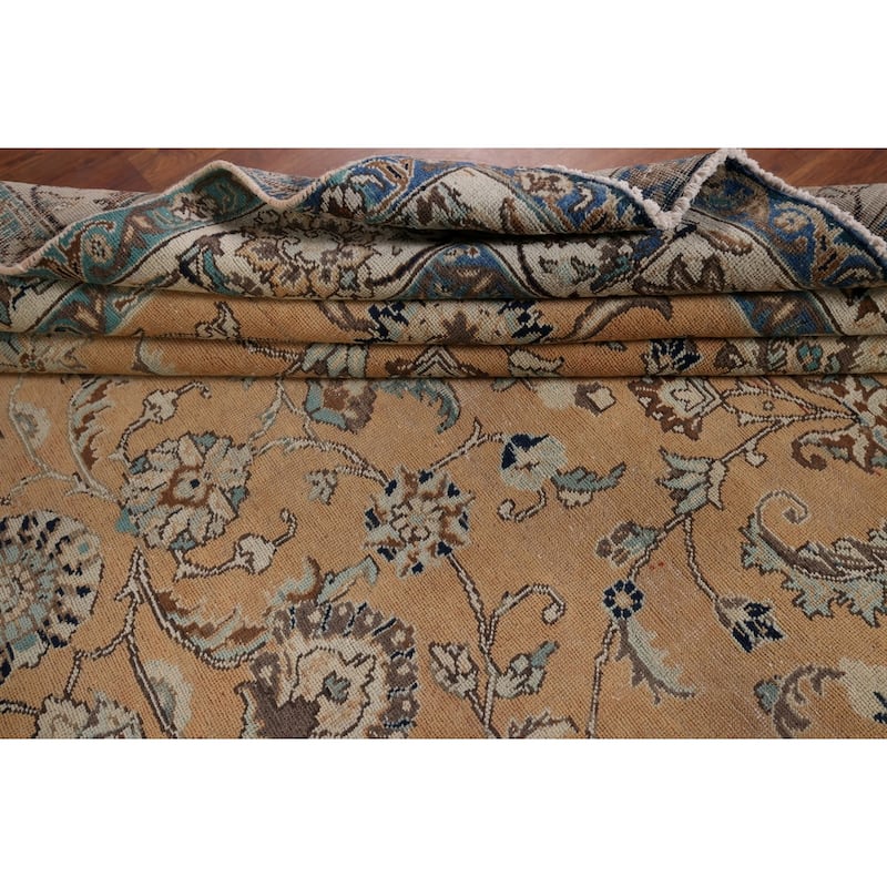 Floral Tabriz Vintage Persian Area Rug Hand-Knotted Wool Carpet - 7'5" x 10'9"