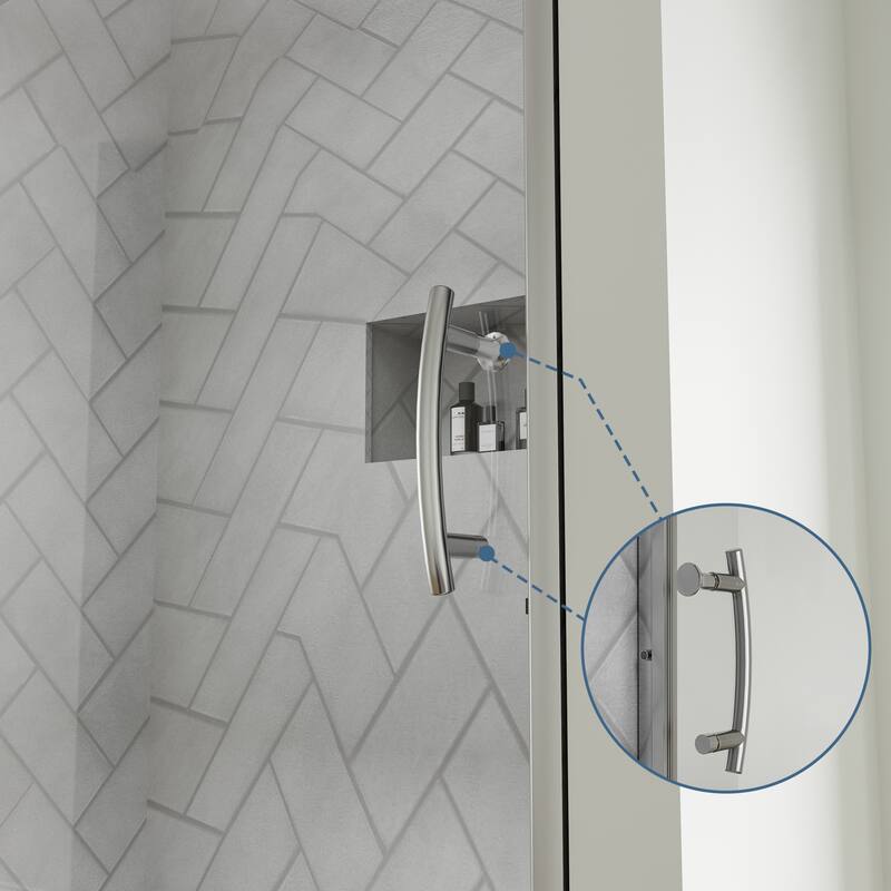 56-60" Bathtub Pivot Shower Screen Door - 60''x 71''