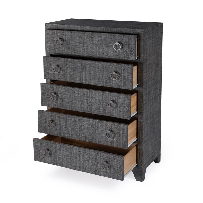 Bar Harbor 5 Drawer Raffia Dresser