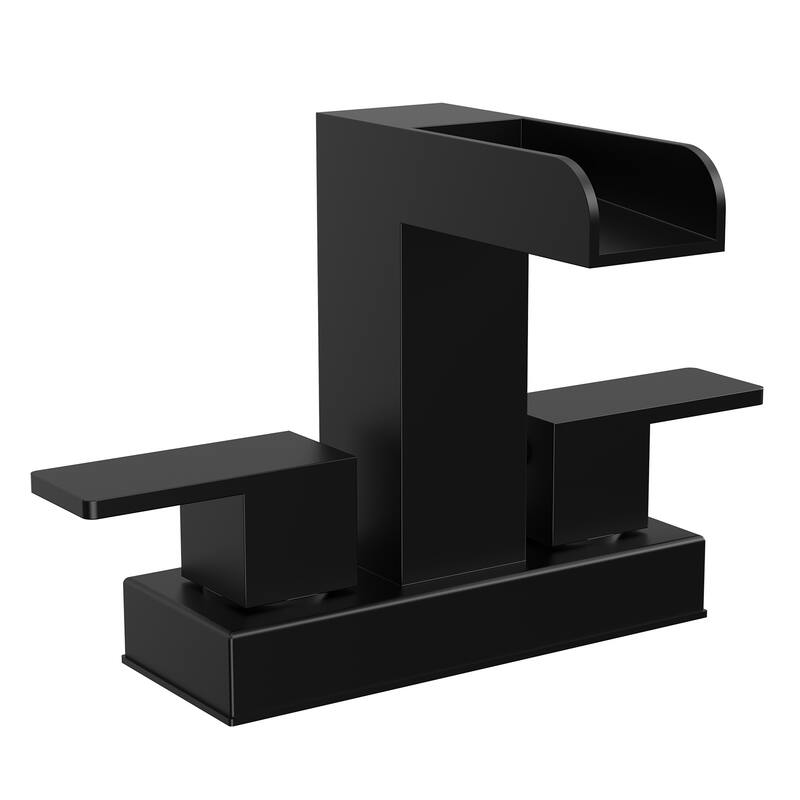 GRANDJOY Modern Dual Handle Centerset Waterfall Bathroom Faucet