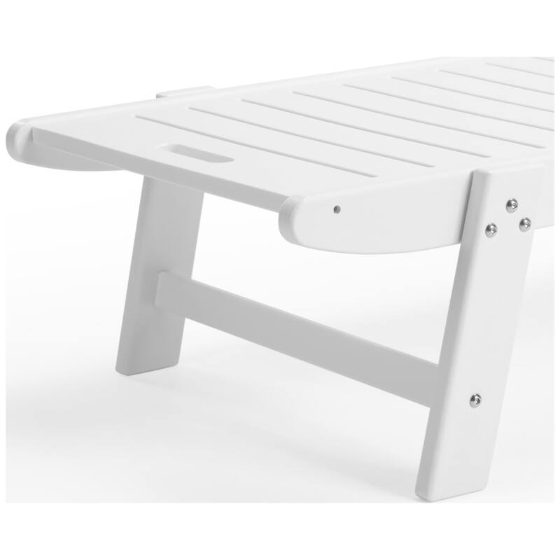 Brighton Outdoor Poly Reclining Chaise Lounge with Wheels & Cup Holder