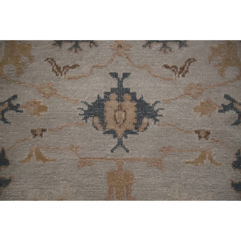 Hand Knotted Oriental 100% Wool Carpet Transitional Floral Greys & Charcoal Oushak Area Rug - 6' 0'' X 5' 1''
