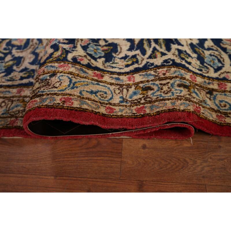 Vegetable Dye Kerman Large Vintage Persian Rug Handmade Wool Carpet - 9'9" x 13'9"