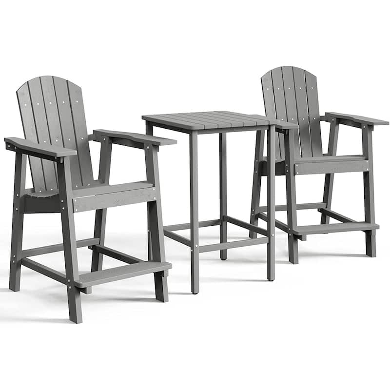 Ravenna Plastic Wood 25" Tall Adirondack Chair Poly Balcony Barstool